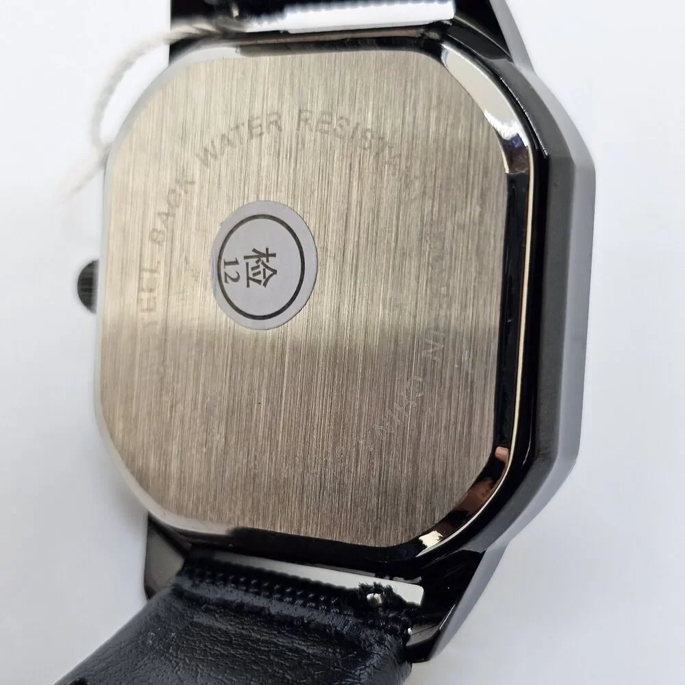 Men's 42MM Minimalist Watch Black‎ Case Black Dial Date Black Canvas Band Straps